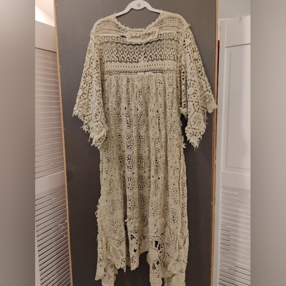 Jaded Gypsy Forever Timeless Crochet Kimono Duster OS NWT - Picture 8 of 15